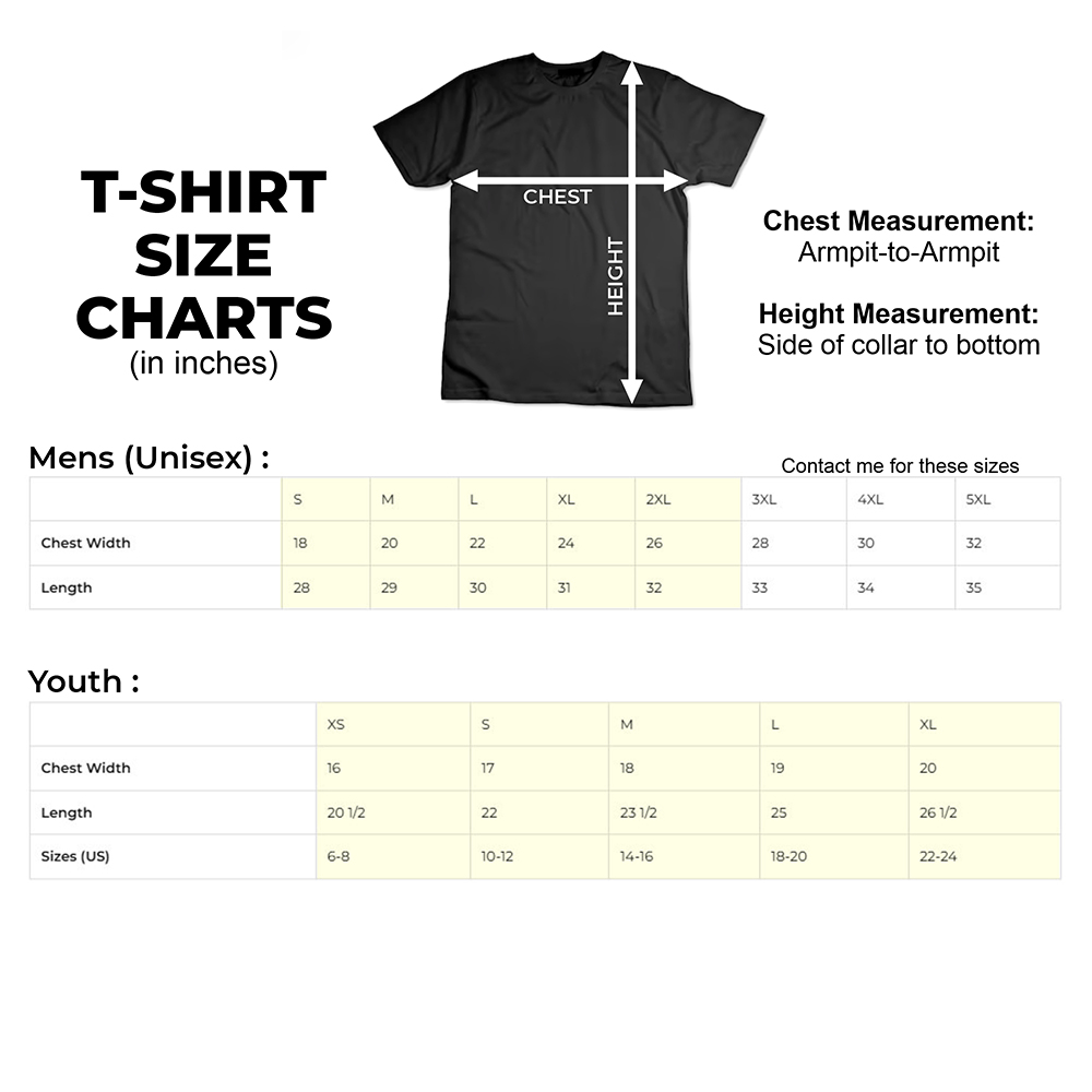 SIze Chart Gildan 2000/2000B